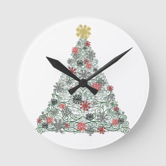 Wirbler Baum verziert Runde Wanduhr (Vorderseite)