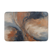 Wirbler blauer orangefarbener Marmor Badematte (Vorderseite)