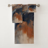 Wirbler blauer orangefarbener Marmor Badhandtuch Set (Insitu)