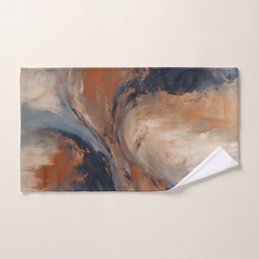 Wirbler blauer orangefarbener Marmor Badhandtuch Set (Handtuch)