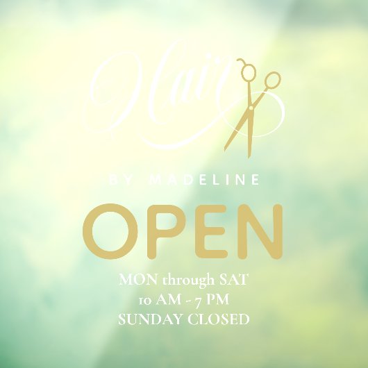 Wirbler Friseur und Schere Friseur Salon Öffnungsz Fensteraufkleber (Blatt 3)