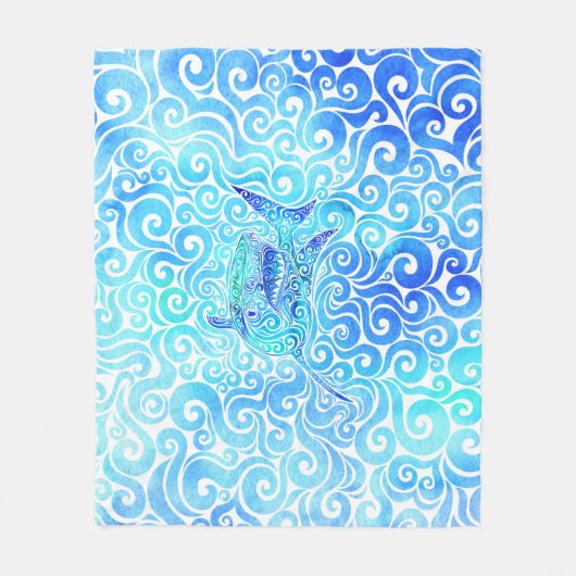 Wirbler Hai Fleecedecke (Vorderseite)