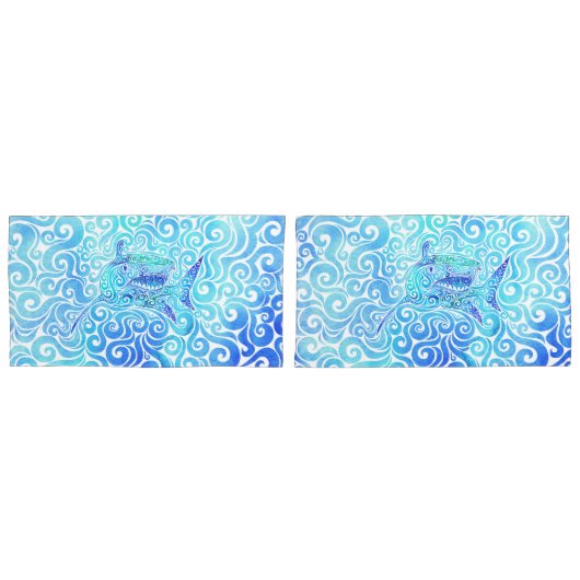 Wirbler Hai Kissenbezug (Vorderseite-Set)