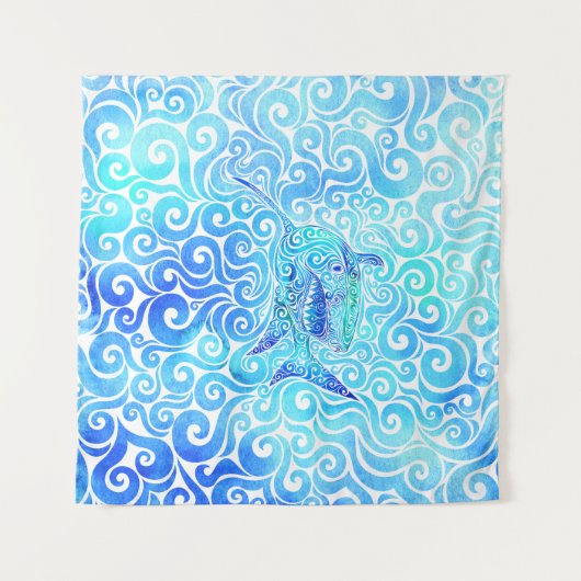 Wirbler Hai Wandteppich (Vorderseite (Horizontal))