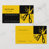 Wirbler mutiger gelber schwarzer Handwerk-Künstler Visitenkarte (Vorne/Hinten)