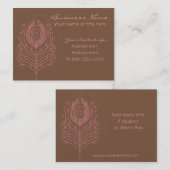 Wirbler Pfau versieht Geschäfts-Karten mit Federn Visitenkarte (Vorne/Hinten)