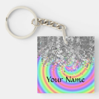 Wirbler Regenbogen- und Imitat-Glitter Schlüsselanhänger