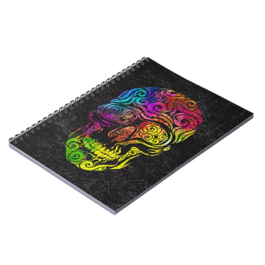 Wirbler Schädel (Farbe) Notizblock (Linke Seite)