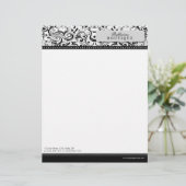 Wirbler schwarzer Butike-Designer-Briefkopf Briefbogen (Stehend Vorderseite)
