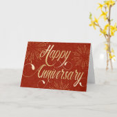 Wirbler Text Star Bursts Red Karte (Gelbe Blume)