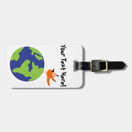 Wirbler Vogel rettet die Welt für nachhaltige Erde Gepäckanhänger (Vorderseite horizontal)