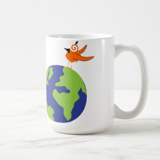 Wirbler Vogel rettet die Welt für nachhaltige Erde Kaffeetasse
