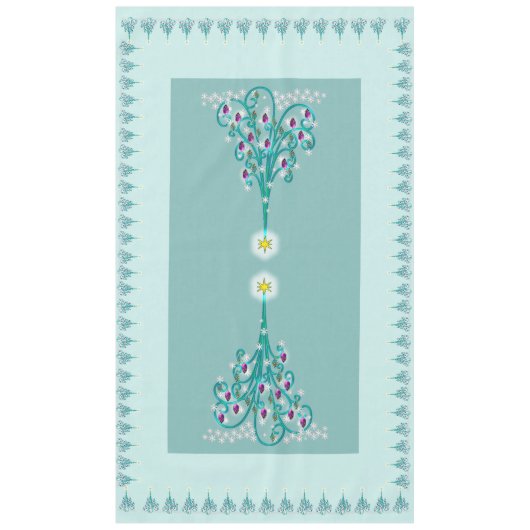 Wirbler Weihnachtsbaum 60" x 104" Tischdecke (Vorderseite)