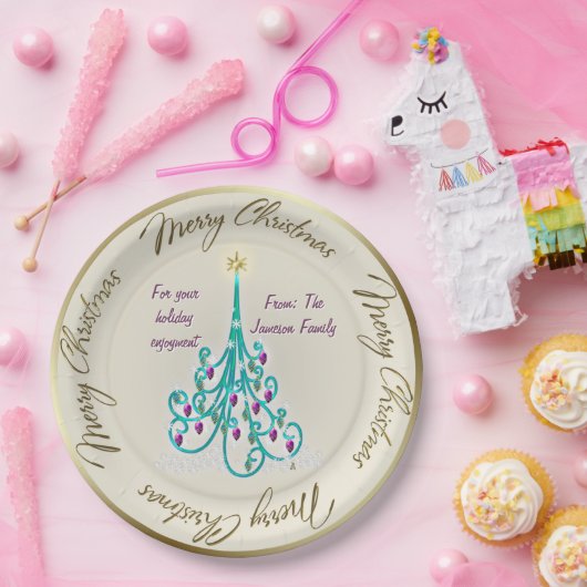 Wirbler Weihnachtsbaum Pappteller (Party)