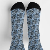 Wirbles Abstraktes Musterdesign Pulver Blau Künstl Socken (Oben)