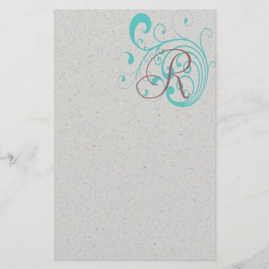 Wirbles Aqua Briefpapier (Vorderseite)