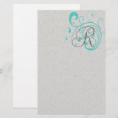 Wirbles Aqua Briefpapier (Vorne/Hinten)