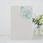 Wirbles Aqua Briefpapier (Stehend Vorderseite)