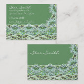 Wirbles blorales Paisly SeaBlue und Limon Visitenkarte (Vorne/Hinten)