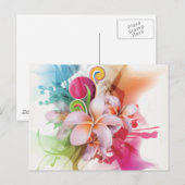 Wirbles Blumendesign in hellen Farben Postkarte (Vorne/Hinten)