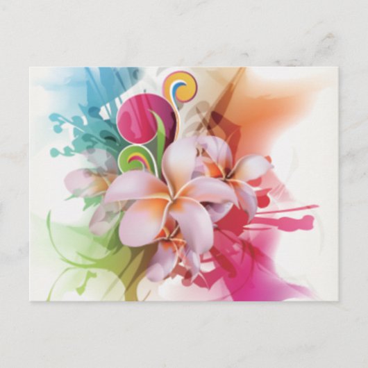 Wirbles Blumendesign in hellen Farben Postkarte (Vorderseite)