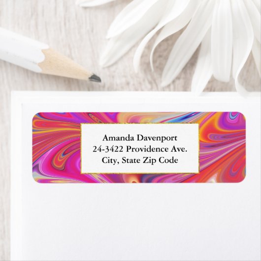 Wirbles Design in schlankem Rosa und orange (Insitu)