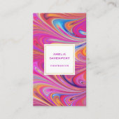 Wirbles Design in schlankem Rosa und orange Visitenkarte (Vorderseite)