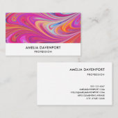 Wirbles Design in schlankem Rosa und orange Visitenkarte (Vorne/Hinten)