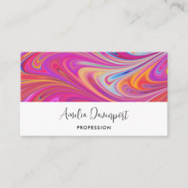 Wirbles Design in schlankem Rosa und orange Visitenkarte