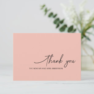 Wirbles Drehbuch Romantische rosa Hochzeit Dankesc Dankeskarte