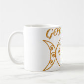 Wirbles dreifaches Göttin-Symbol Kaffeetasse (Links)