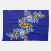 Wirbles Fraktal blaues Brown Handtuch (Horizontal)