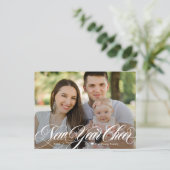 Wirbles Glück Neues Jahr Foto Postkarte (Stehend Vorderseite)