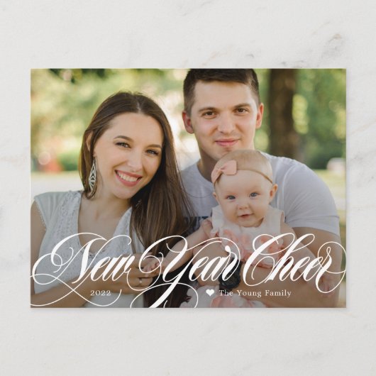 Wirbles Glück Neues Jahr Foto Postkarte (Vorderseite)