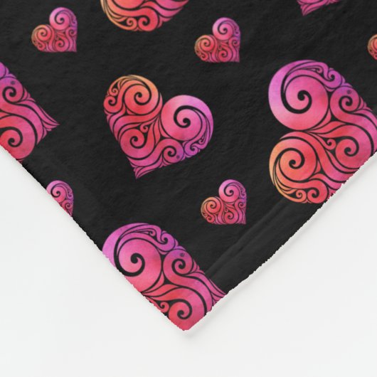 Wirbles Herz Fleecedecke (Ecke)