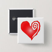 Wirbles Herz schwarz oder weiß Button (Vorne & Hinten)