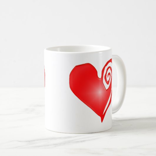 Wirbles Herz schwarz oder weiß Kaffeetasse (VorderseiteRechts)