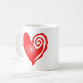 Wirbles Herz schwarz oder weiß Kaffeetasse (Vorderseite Links)