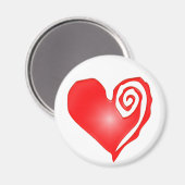 Wirbles Herz schwarz oder weiß Magnet (Vorderseite/Rückseite)