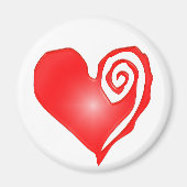 Wirbles Herz schwarz oder weiß Magnet (Vorne)