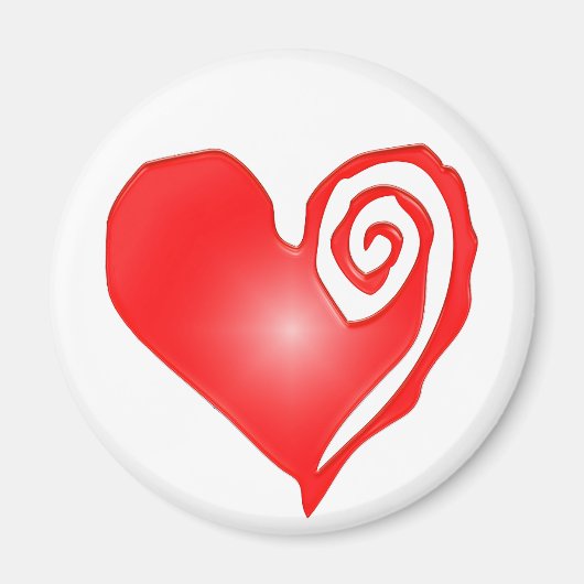 Wirbles Herz schwarz oder weiß Magnet (Vorne)