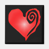 Wirbles Herz schwarz oder weiß Magnet (Vorne)