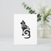 Wirbles Katzenschwarz Postkarte (Stehend Vorderseite)