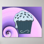 Wirbles Lila und Blue Cupcake Design auf Plakat (Vorne)
