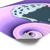 Wirbles Lila und Blue Cupcake Design auf Plakat (Ecke)
