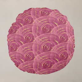 Wirbles Mauve Gilded Abstrakt Rose Muster Rundes Kissen