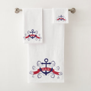 Wirbles Monogramm für die Ankeröffnung des Wasserb Badhandtuch Set