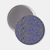 Wirbles Muster in Schwarz und Gelb Magnet (Vorderseite/Rückseite)