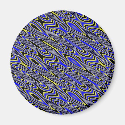 Wirbles Muster in Schwarz und Gelb Magnet (Vorne)
