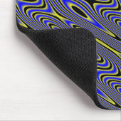 Wirbles Muster-Mousepad in Schwarz und Gelb Mousepad (Ecke)